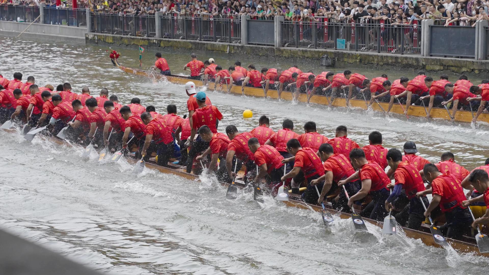 广州长坡村4K升格龙舟赛视频的预览图