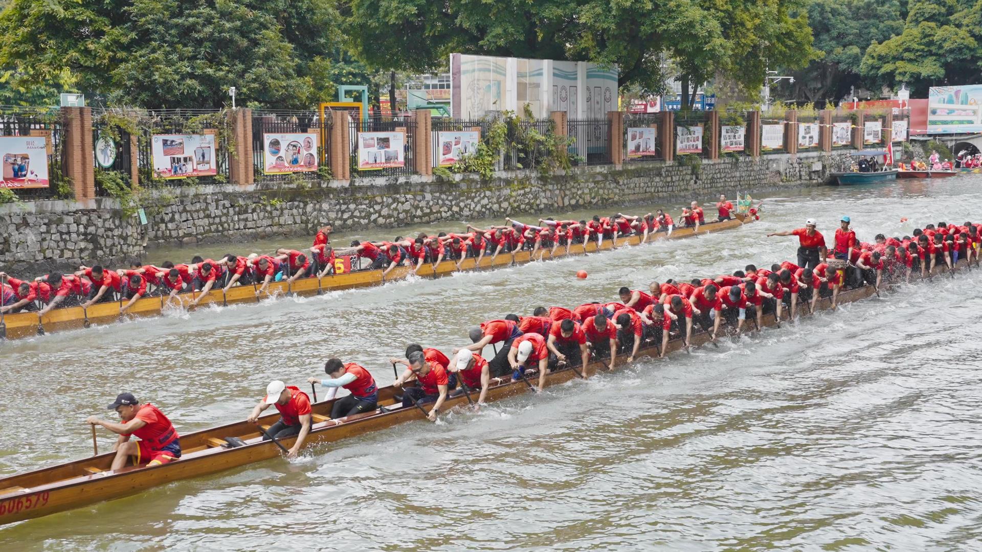 广州长坡村4K升格龙舟赛视频的预览图