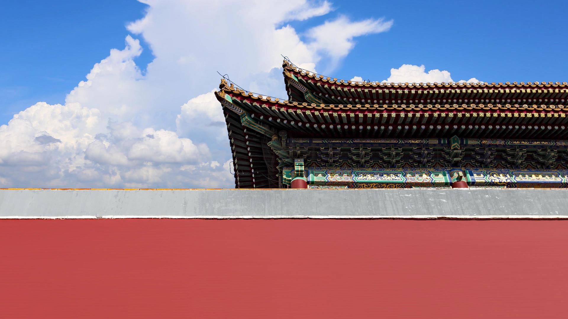 北京故宫合成背景视频4k视频的预览图