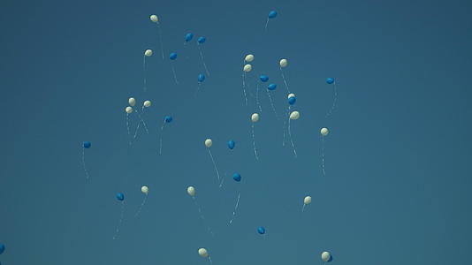 假日气球在蓝天飞行视频的预览图