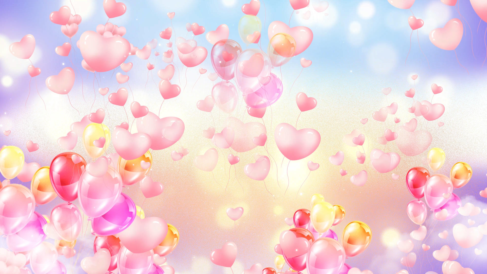 4k浪漫温馨气球升空婚庆舞台背景视频的预览图