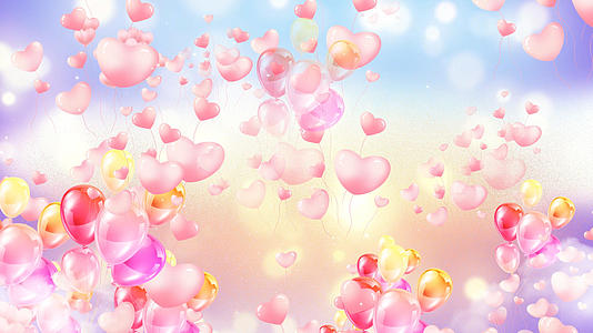 4k浪漫温馨气球升空婚庆舞台背景视频的预览图