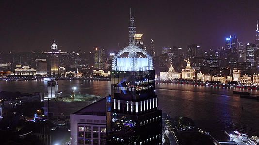 上海浦江两岸夜景航拍视频的预览图