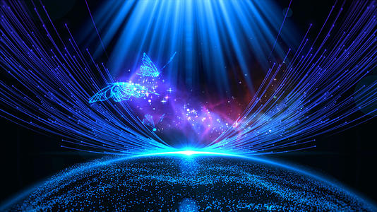 4K星空粒子蝴蝶拖尾舞台背景视频的预览图