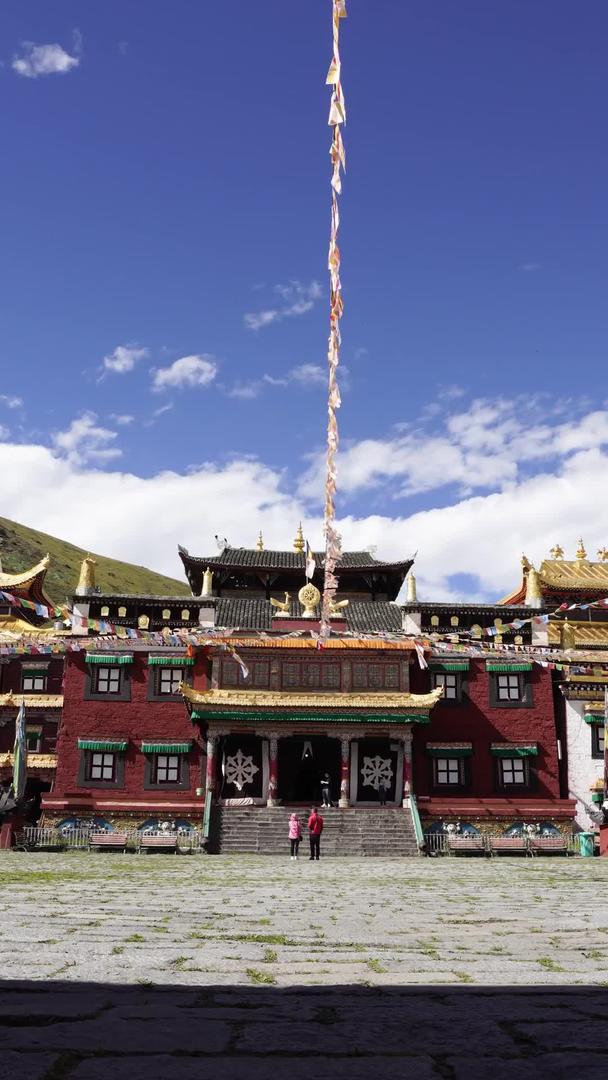 川藏有名佛寺塔公寺内景延时材料视频的预览图