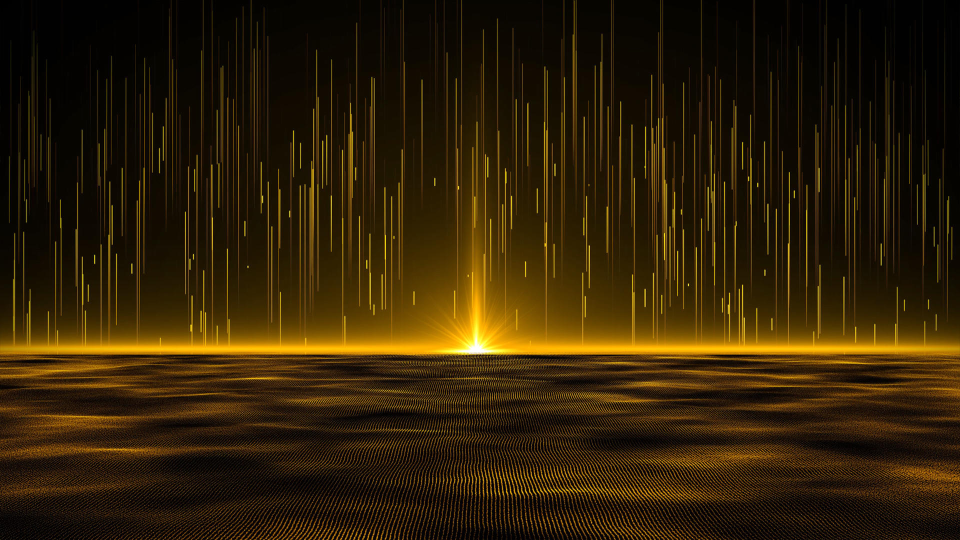 4k金色粒子光线海平面背景视频的预览图