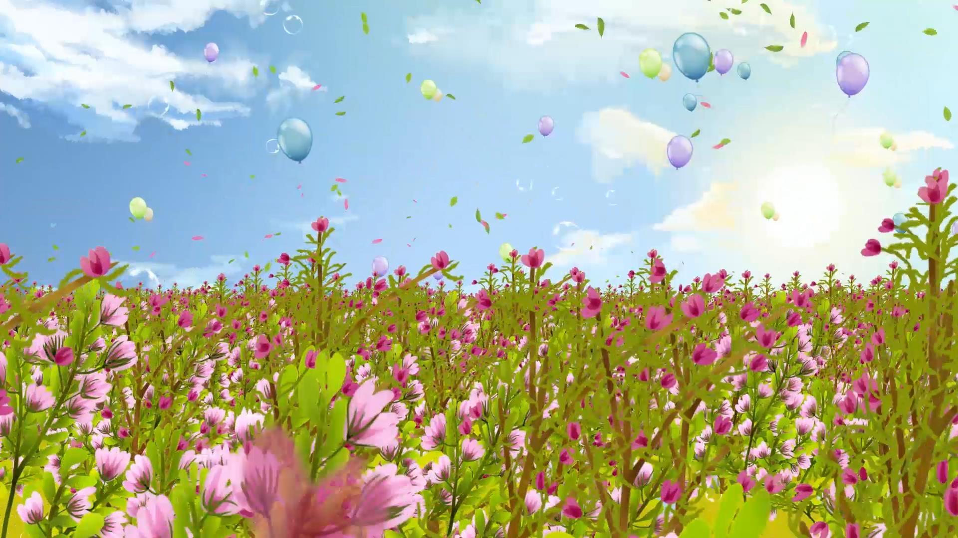 唯美动态花海大气粒子花瓣飘落背景视频素材视频的预览图