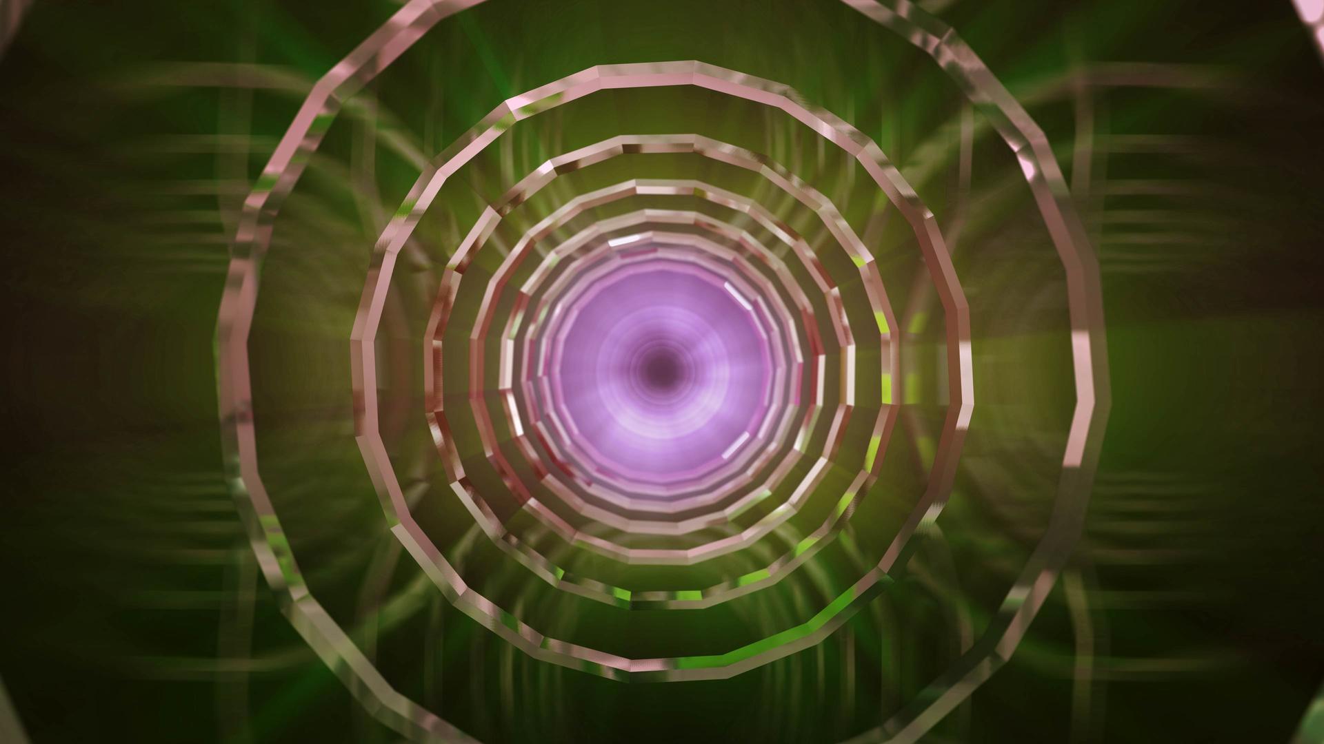 炫彩旋转霓虹灯圆环隧道穿梭视频的预览图