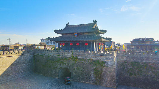 4K航拍安徽寿县古城墙古遗址4A景区视频的预览图