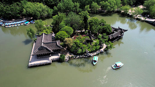 4K航拍5A级景区扬州瘦西湖凫庄岛视频的预览图