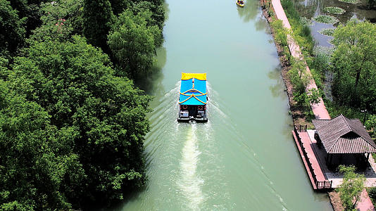 4K航拍4A级景区扬州古运河扬州段视频的预览图
