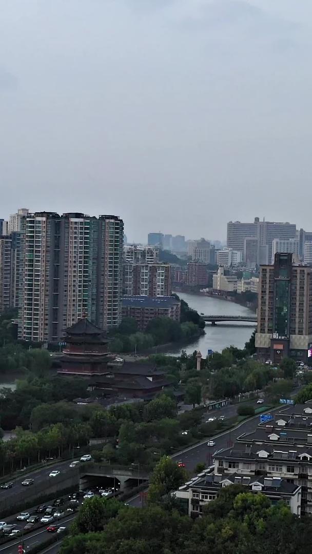 南京城市黄昏日落建筑群虎占路航拍视频的预览图