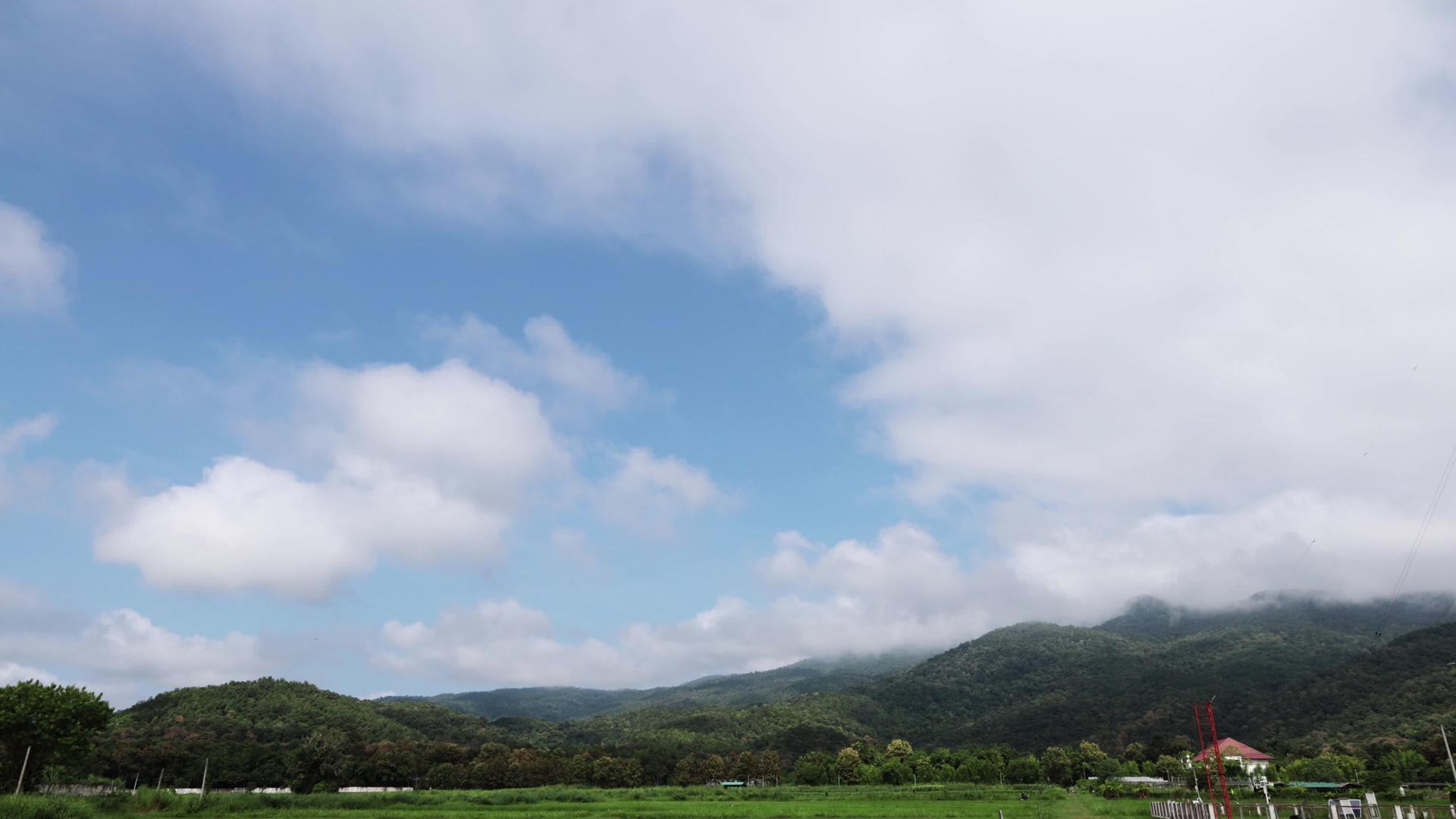 阳光明媚的蓝天自然的白云视频的预览图