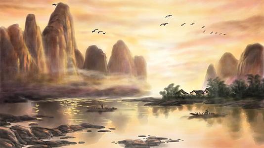 水墨山水画中国风背景视频的预览图