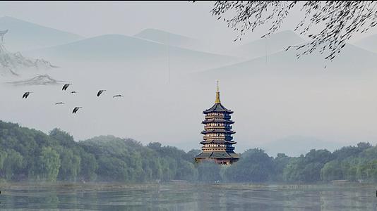 中国风水墨动态风景画视频的预览图
