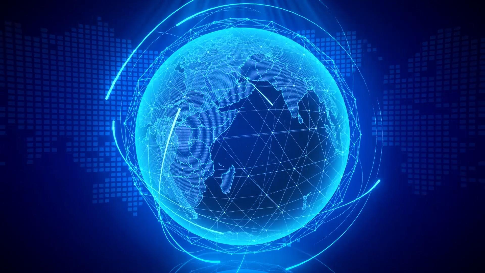 科技三维地球旋转光效循环动画视频的预览图