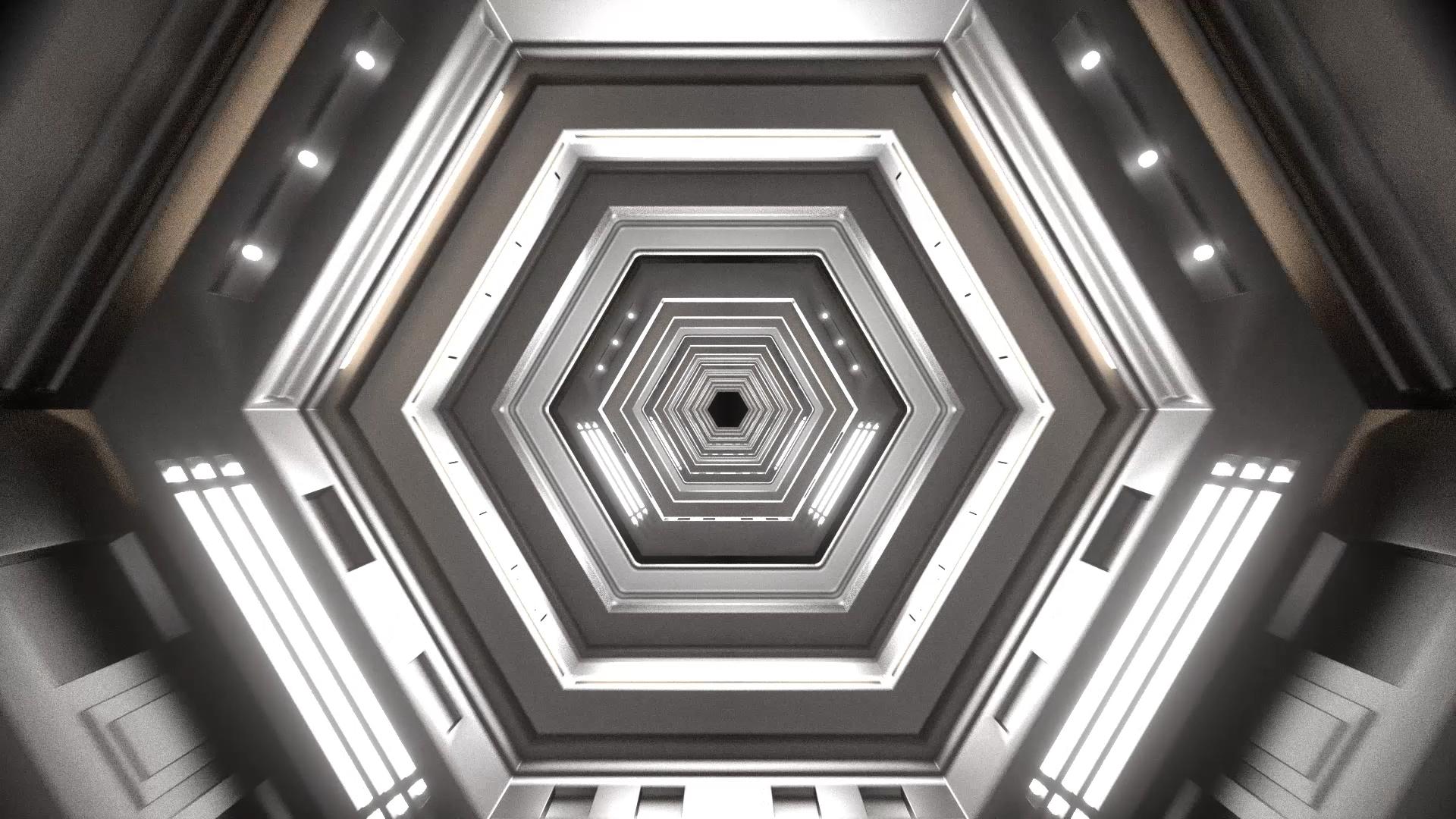 科技空间灯光隧道穿梭循环动画视频的预览图