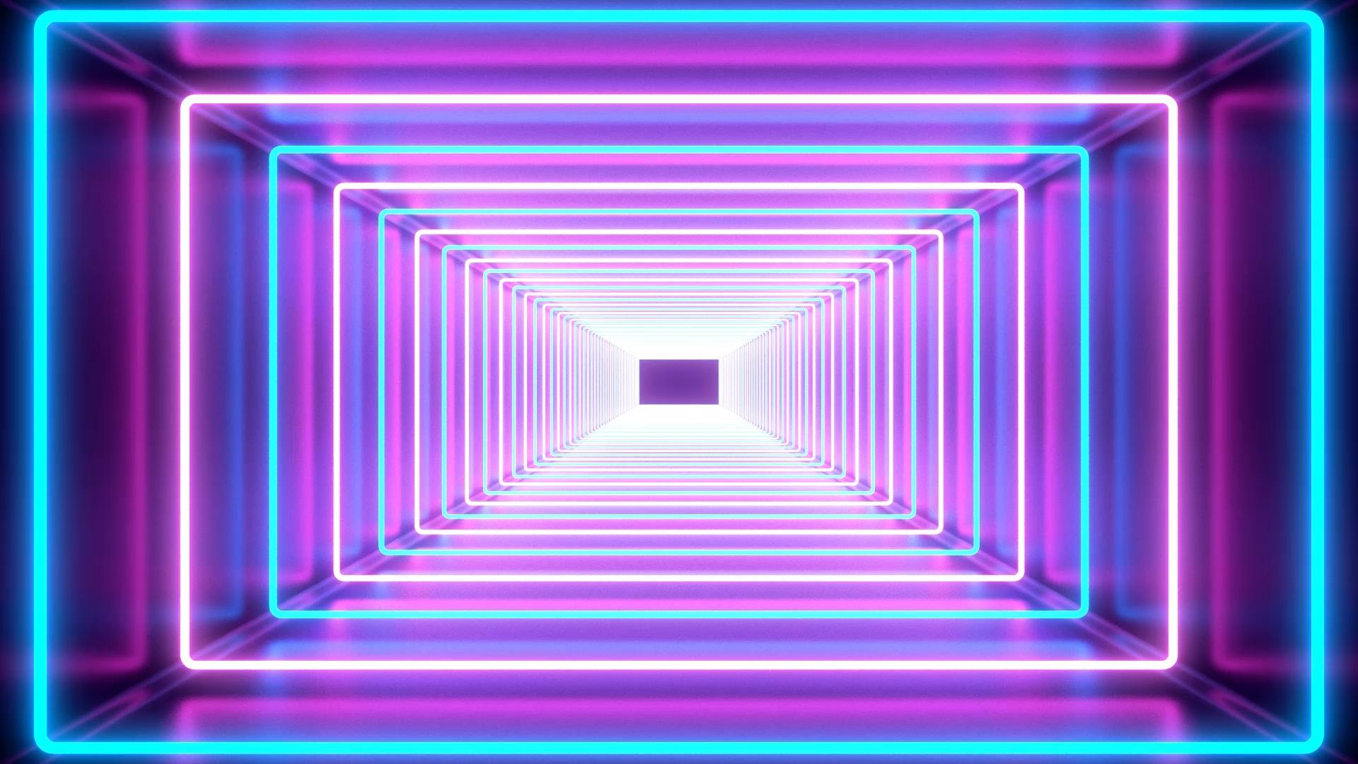 霓虹彩色灯光穿梭循环动画视频的预览图