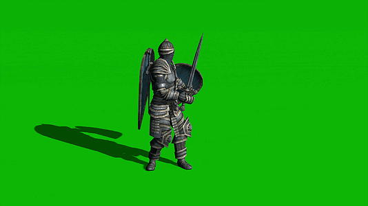绿屏背景中世纪战士视频的预览图