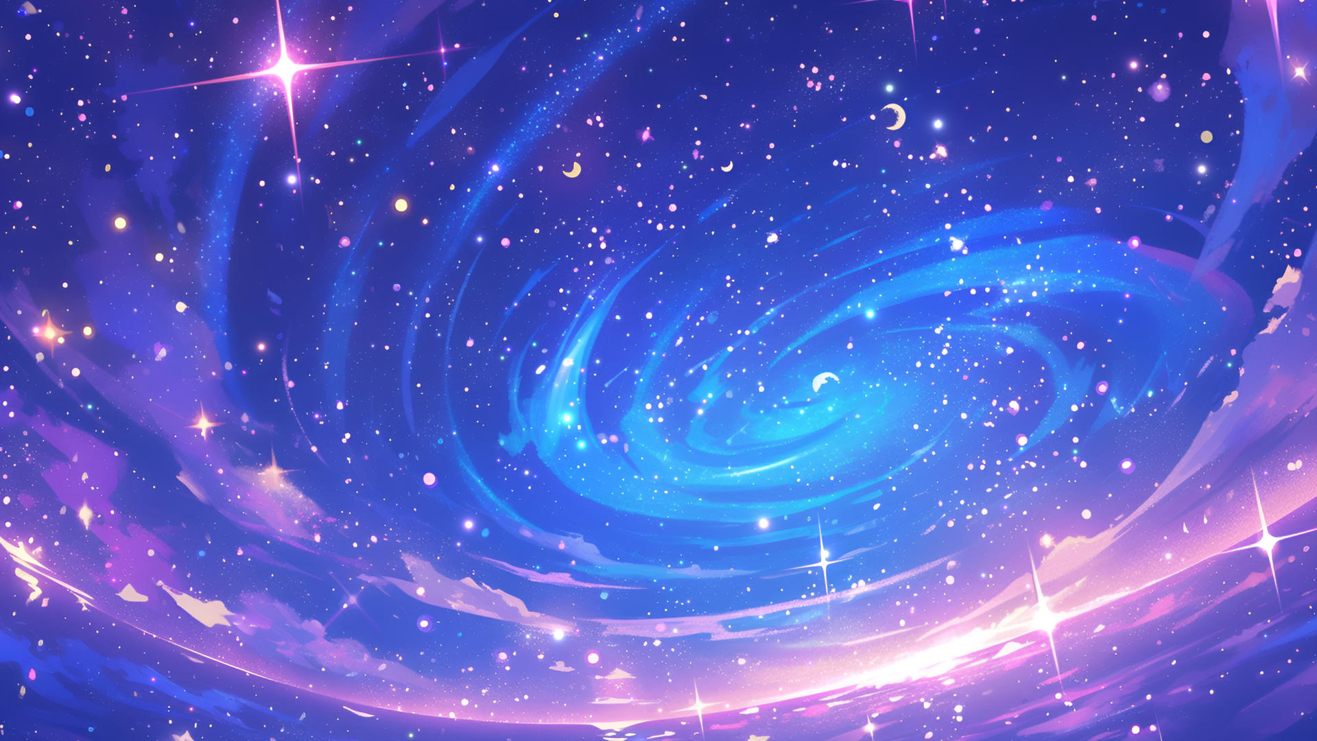 夜晚神奇的星空背景视频展示视频的预览图