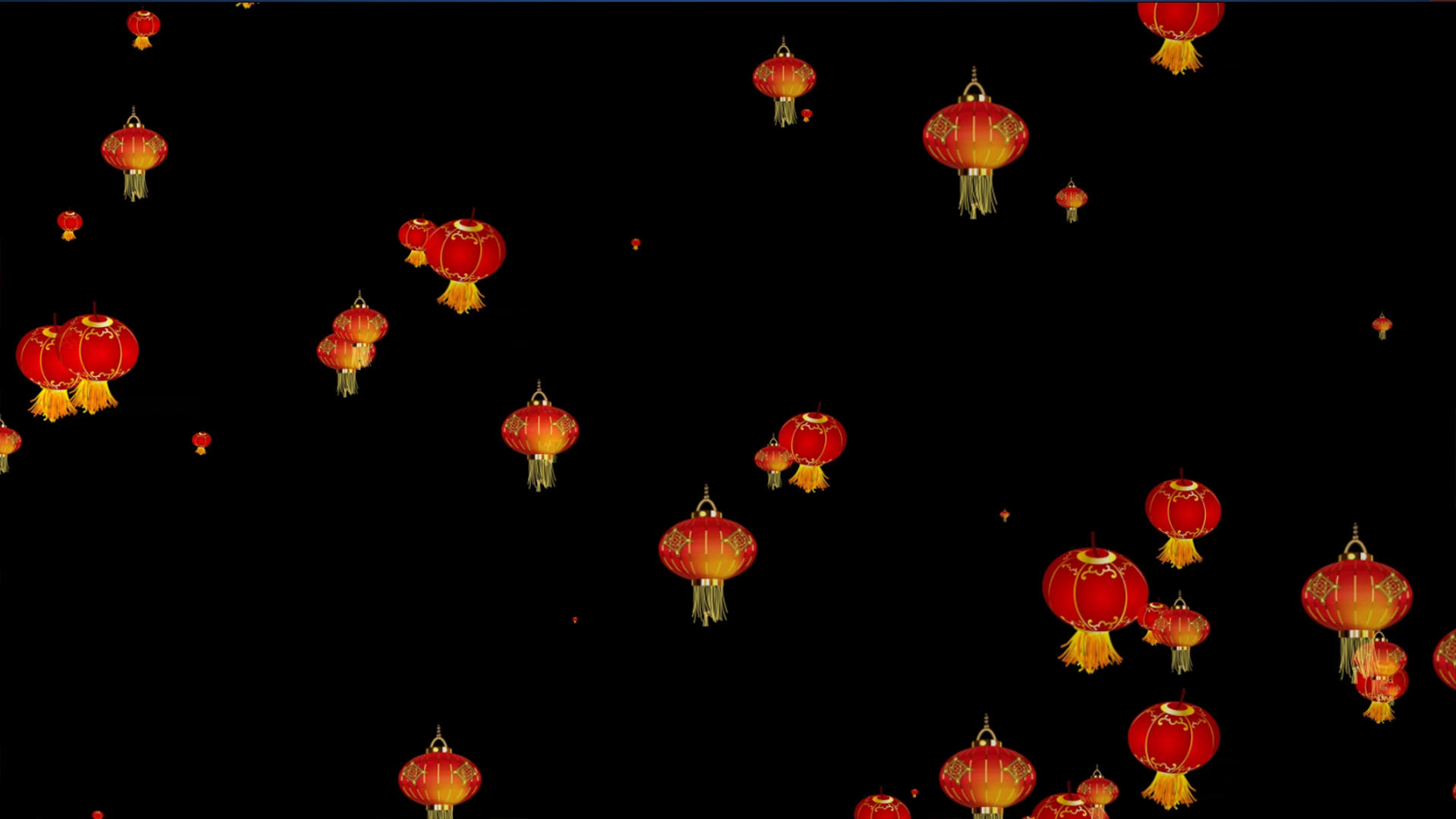 中国风灯笼飘飞元素带透明度通道视频的预览图