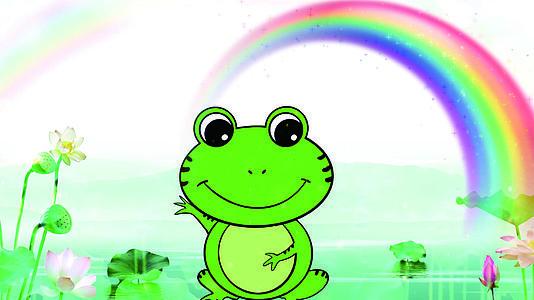 小青蛙卡通儿童歌曲舞台背景视频的预览图