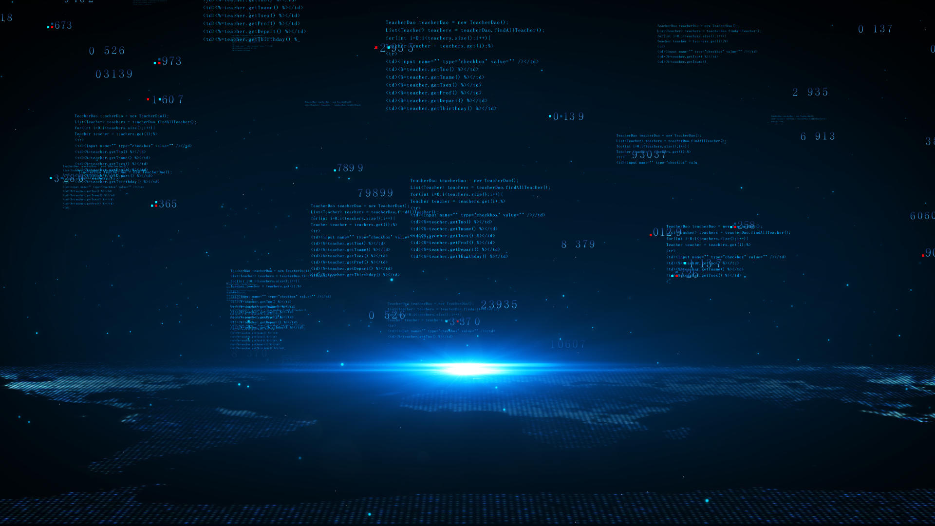 蓝色科技感粒子数据背景视频的预览图