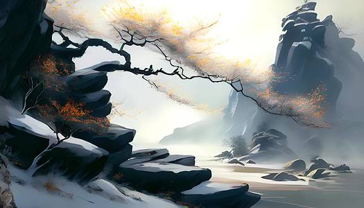 中国唯美花树数字艺术视频的预览图