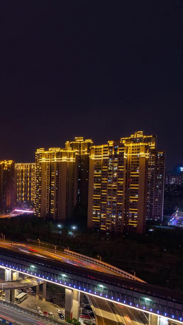 重庆都市夜景立交车流延迟材料视频的预览图