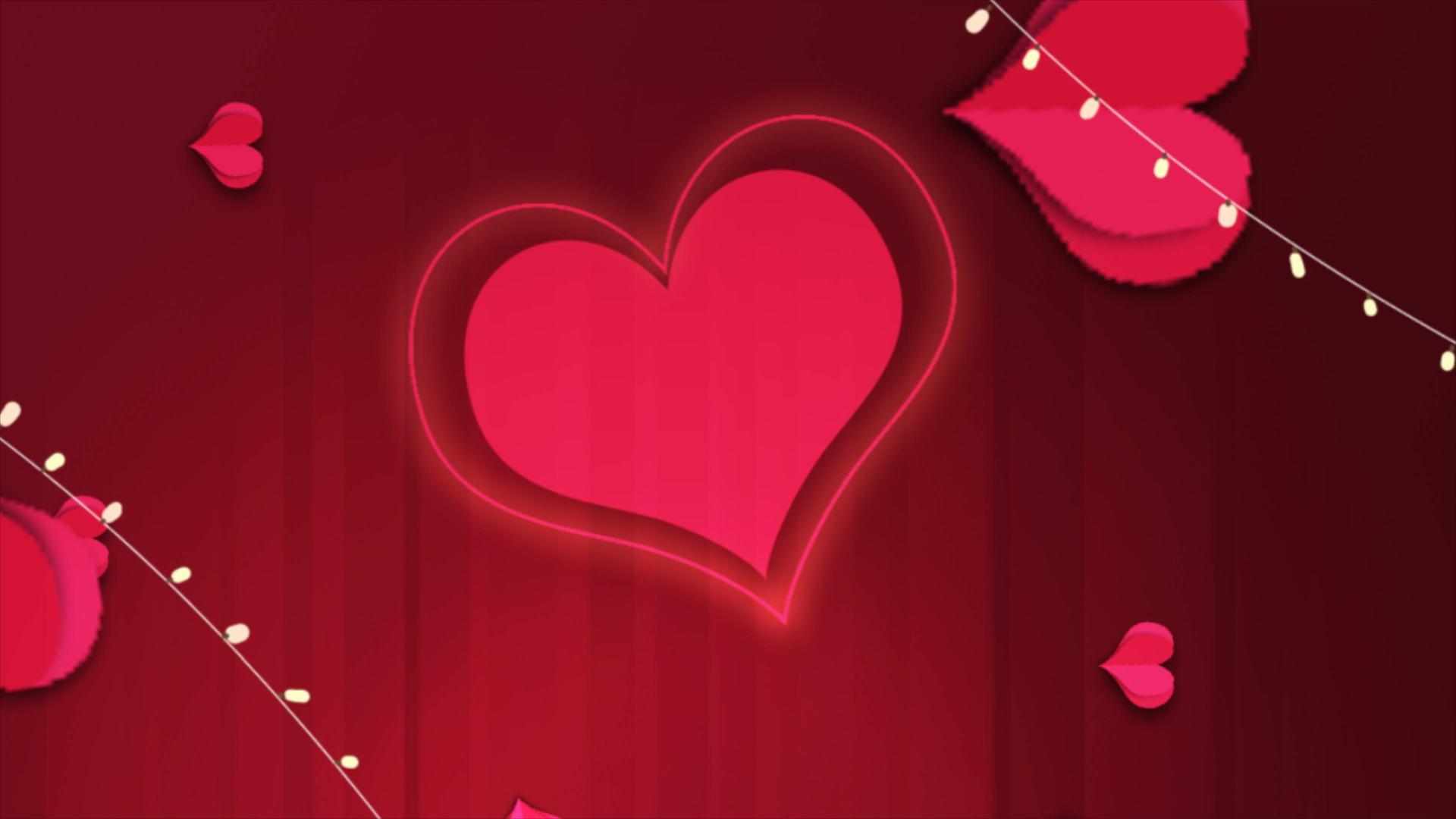 情人节红色爱情浪漫动态背景视频4K视频的预览图