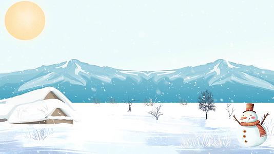 美丽的卡通小雪背景视频视频的预览图