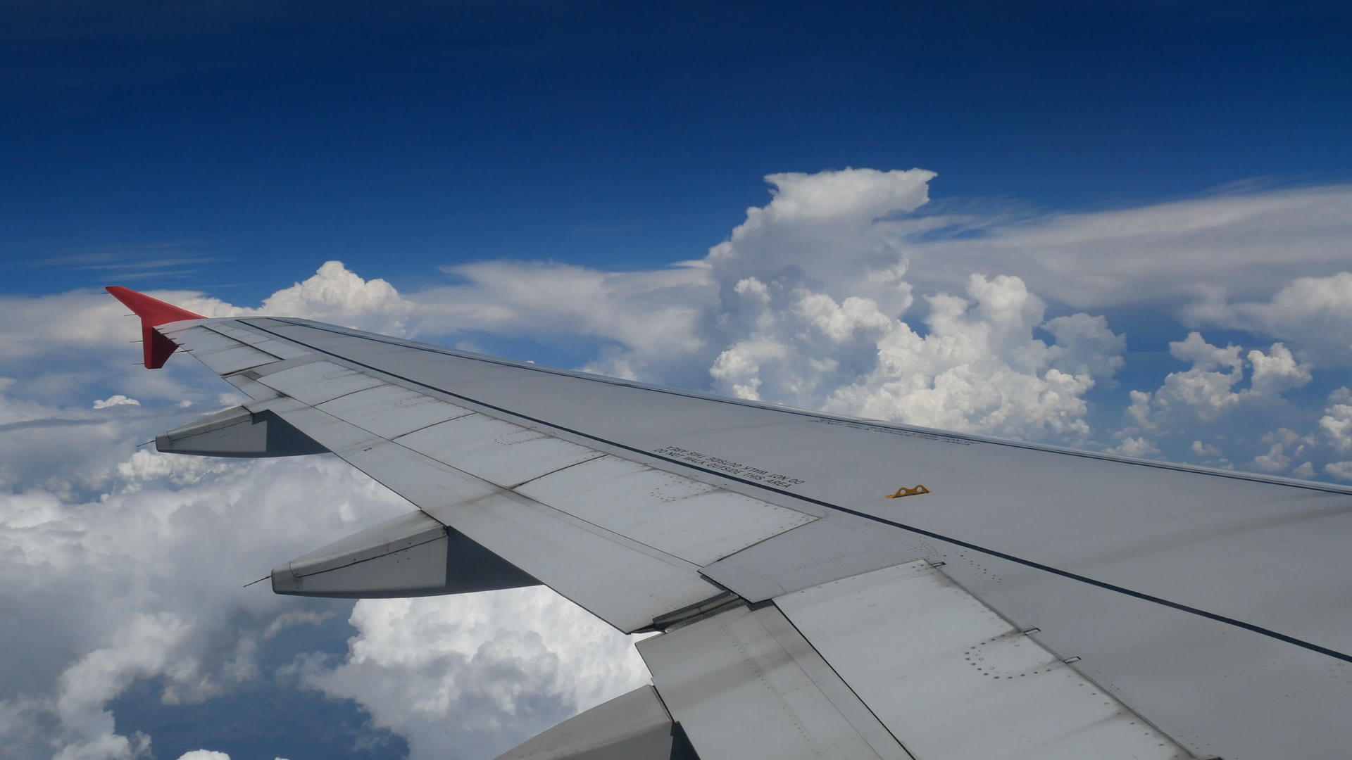 一架飞机在白云蓝天上飞行视频的预览图