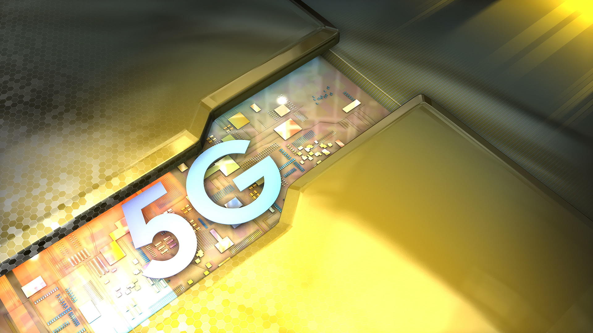 金色5g技术概念动画视频的预览图