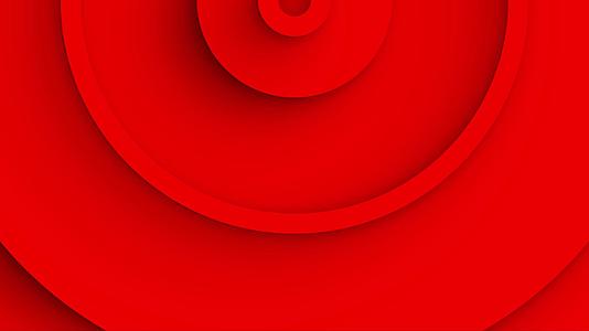 红色同心圆围绕背景动画从中心移动视频的预览图