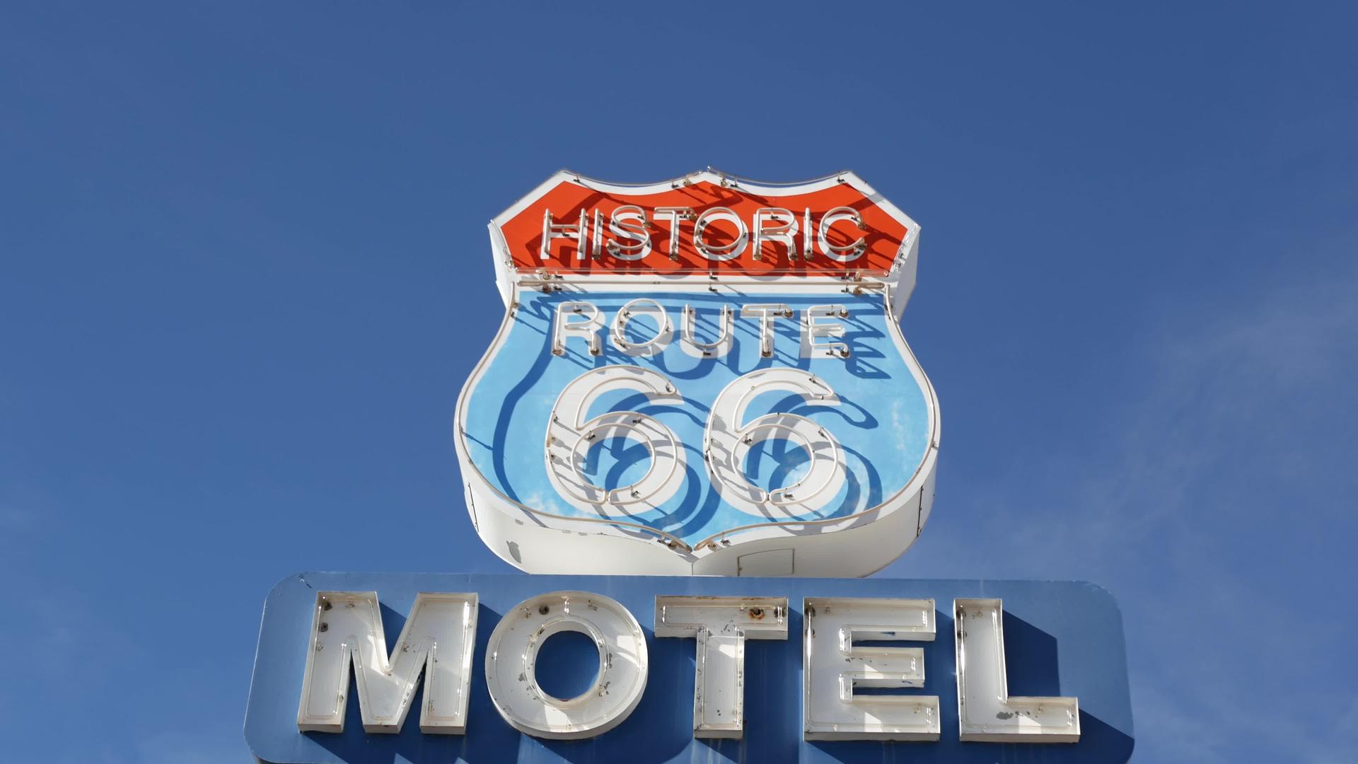 汽车旅馆的复古标志视频的预览图