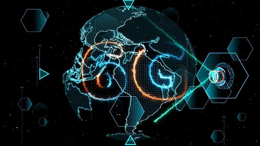 6G网络超高速互联网数字世界地图监控数字仪表周期雷达背景视频视频的预览图