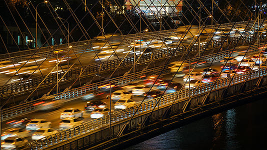8k素材延时摄影城市交通道路夜景堵车车流素材视频的预览图
