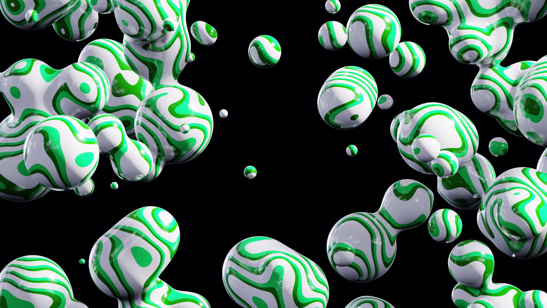 绿色和白色大理石抽象球跳舞视频的预览图