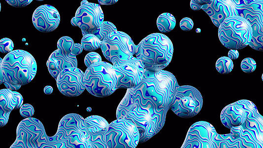蓝色和白色液体抽象气泡视频的预览图