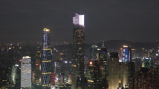 广州天河商务区CBD夜景航拍4K视频视频的预览图