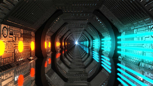 4K三维科幻隧道穿梭背景素材视频的预览图