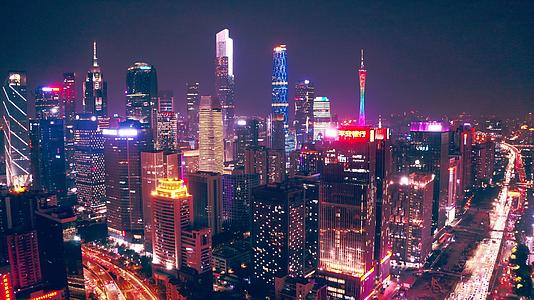 4K航拍广州城市夜景风光视频素材视频的预览图