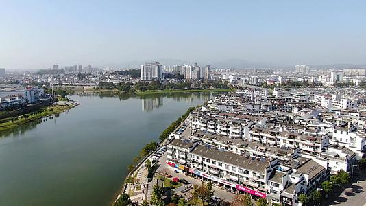 航拍安徽皖南歙县城市风光视频视频的预览图