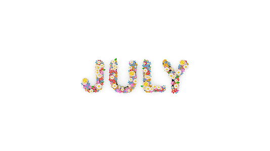七月紫色日历月文字动画July视频的预览图