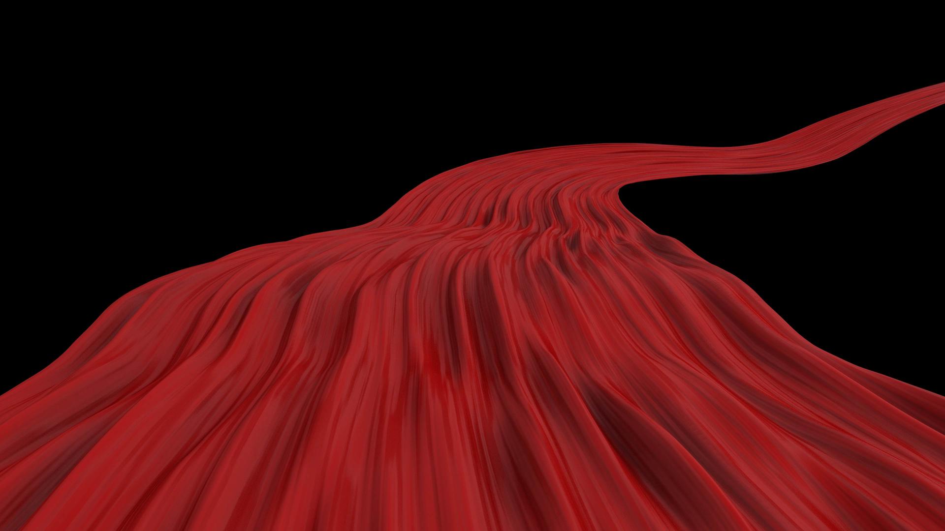 屏幕上的红绸从远冲到近冲屏动画视频的预览图