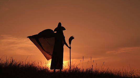 日落时女巫举行仪式舞蹈视频的预览图