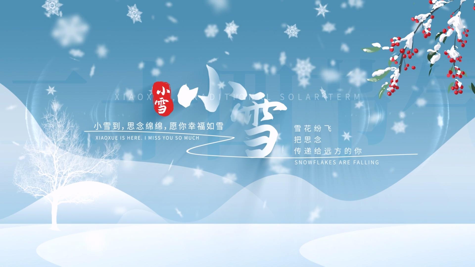 简洁美观小雪节气字幕片头AE模板视频的预览图