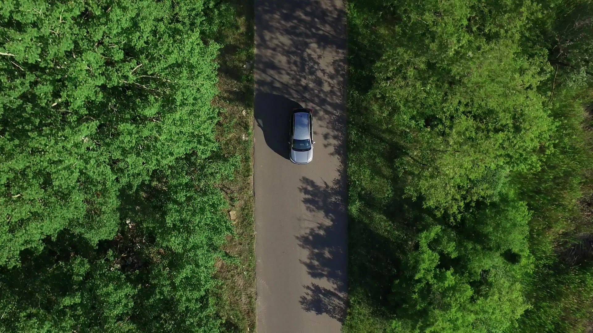 去年夏天无人驾驶的观视车在农村森林高速公路上行驶视频的预览图