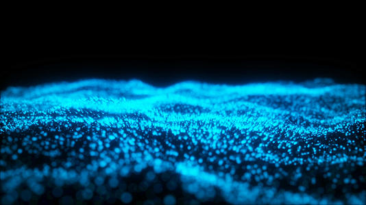 唯美的蓝色科技粒子视频素材视频的预览图