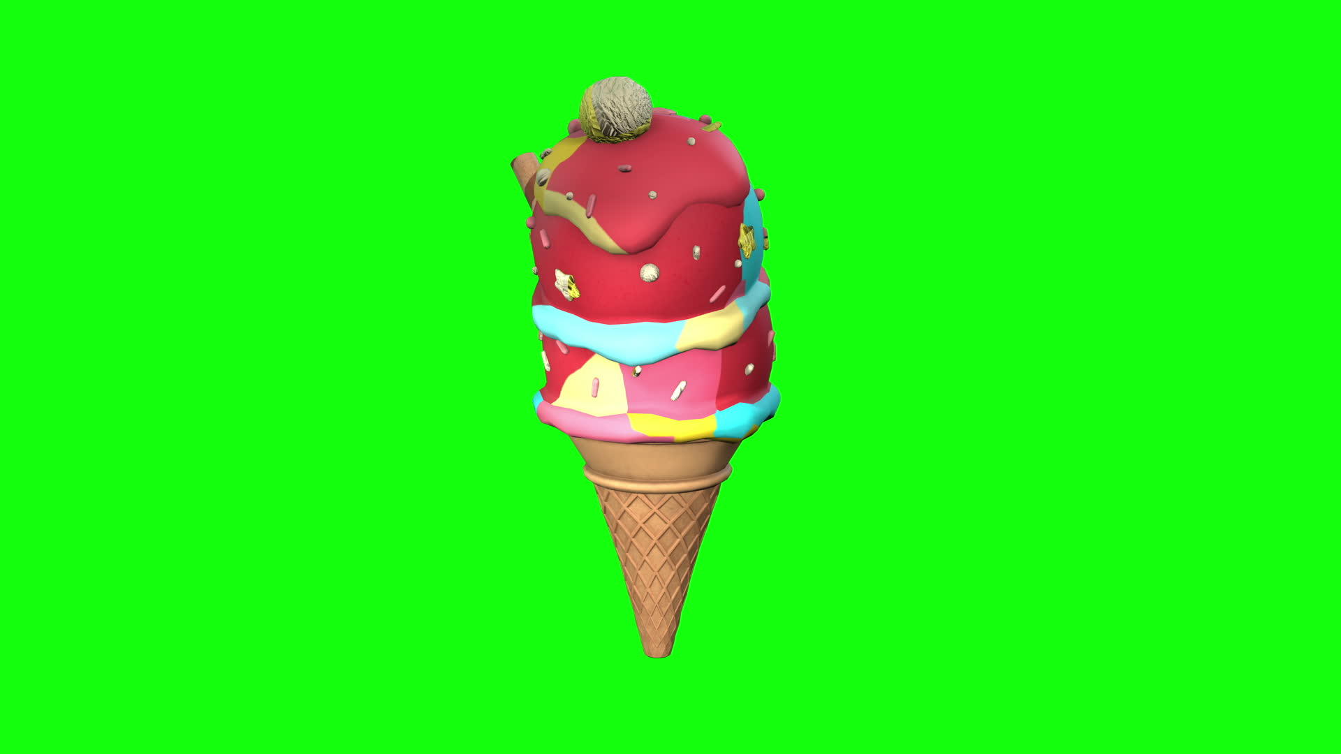 现实的3D冰淇淋模型视频的预览图